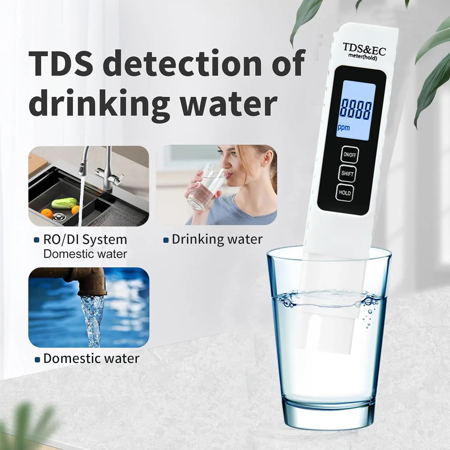 4-In-1 Digital TDS Water Quality Tester - Measures TDS, EC, Temperature (°C/°F) | 0-9990 Ppm Range | Home & Garden Tool for Modern Inflatable Pools【Summervibes】
