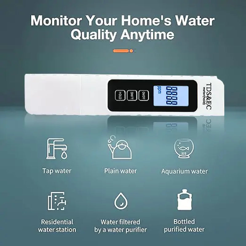 4-In-1 Digital TDS Water Quality Tester - Measures TDS, EC, Temperature (°C/°F) | 0-9990 Ppm Range | Home & Garden Tool for Modern Inflatable Pools【Summervibes】