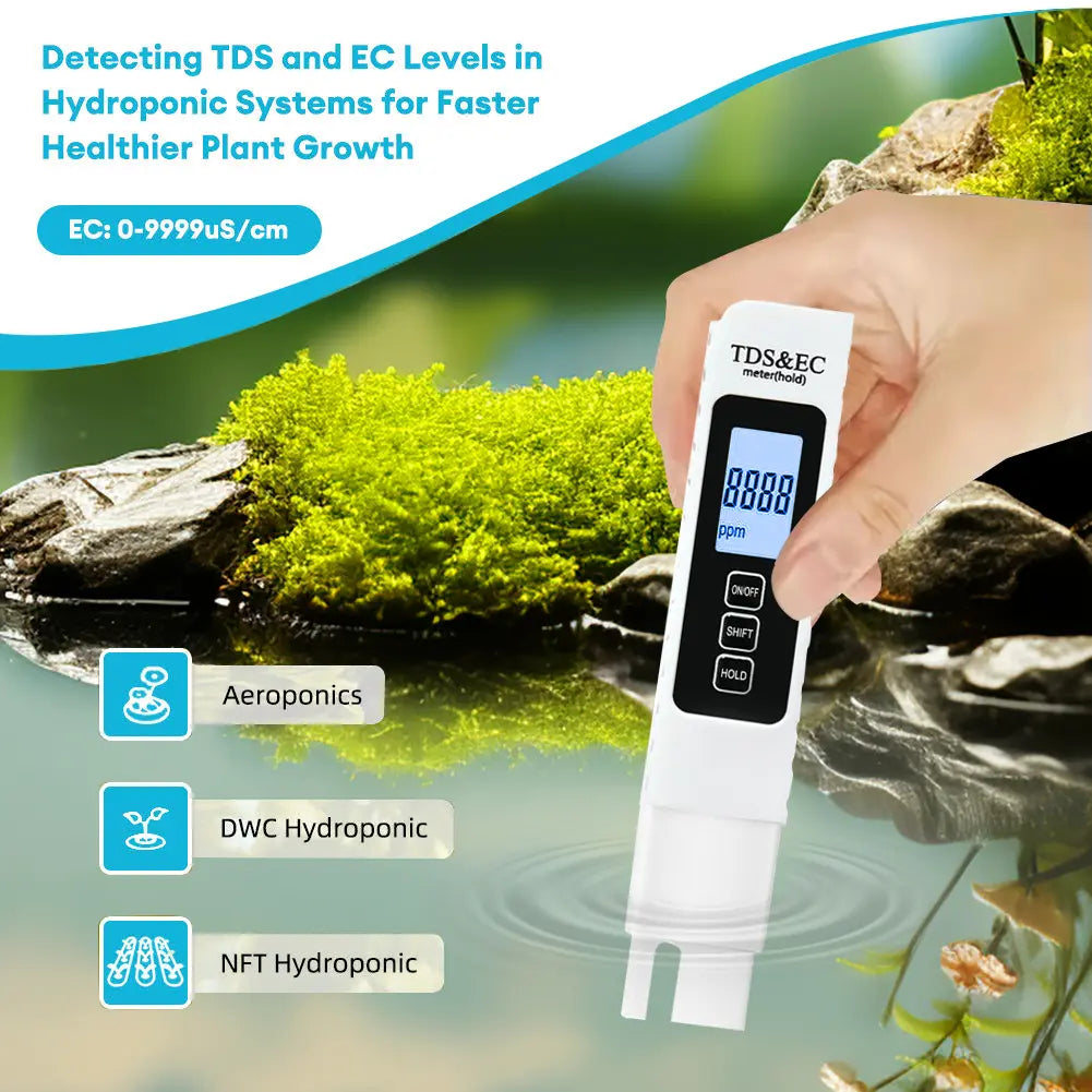 4-In-1 Digital TDS Water Quality Tester - Measures TDS, EC, Temperature (°C/°F) | 0-9990 Ppm Range | Home & Garden Tool for Modern Inflatable Pools【Summervibes】