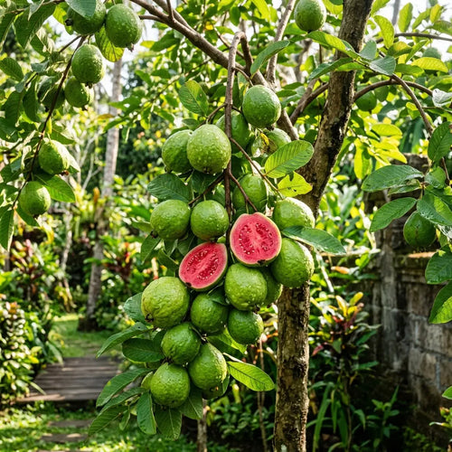 100 Tropical Red Guava Seeds for Planting - Non-Gmo, Exotic & Delicious Fruit Seeds for Home Garden - Grow Vibrant Sweet Red Guavas