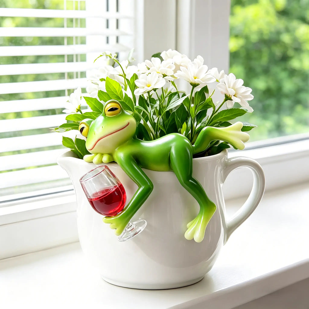 Funny Frog Garden Lawn Ornament 