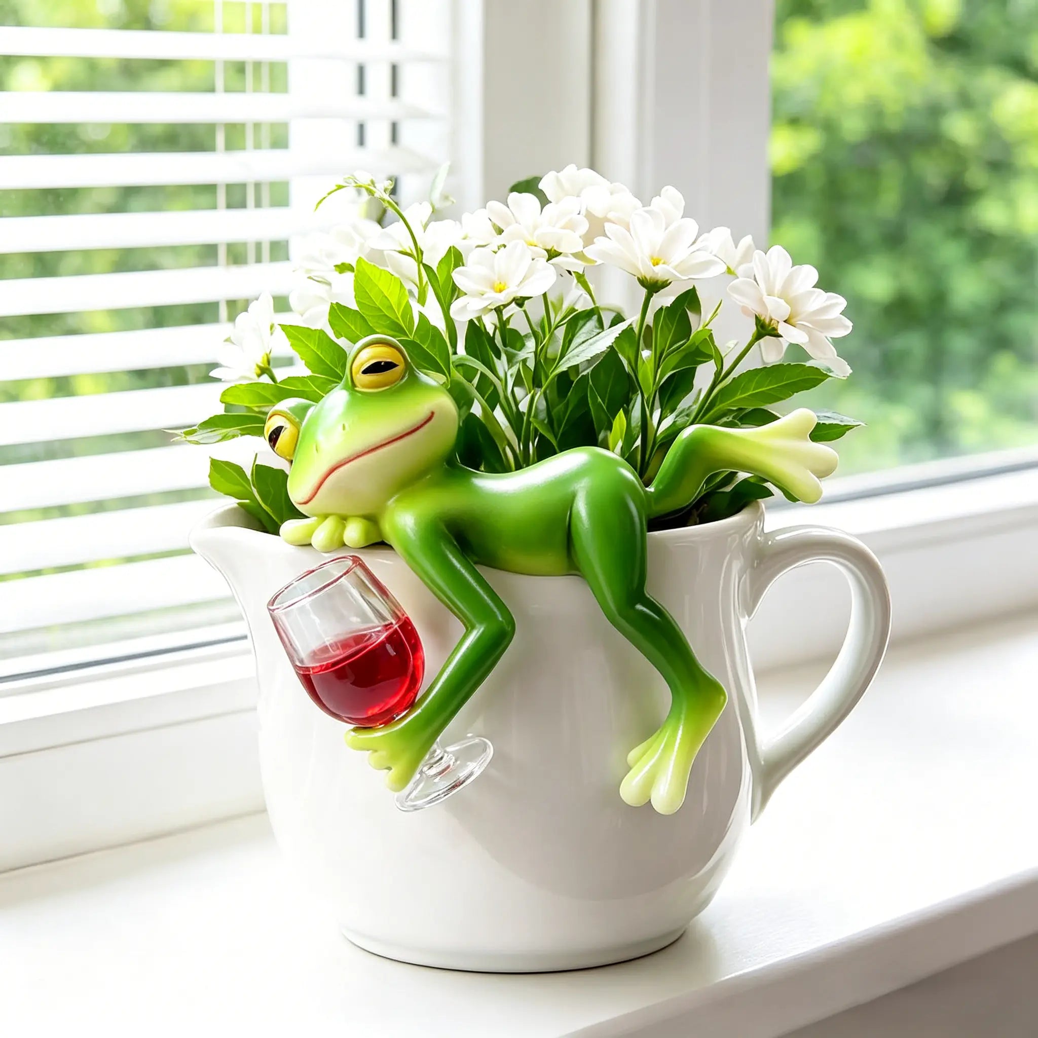 Funny Frog Garden Lawn Ornament 